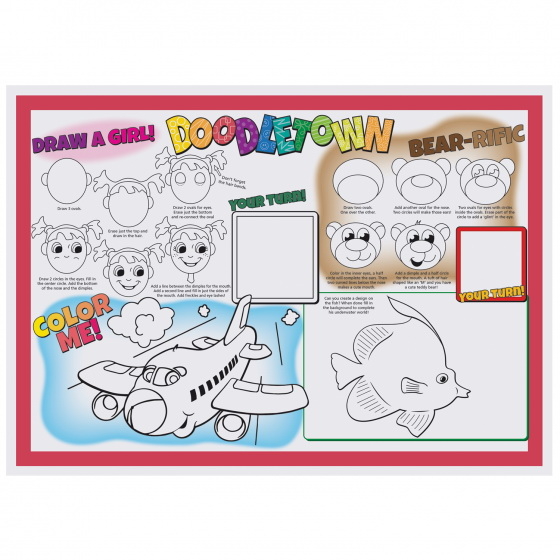 Hoffmaster Kids' Activity Placemats  10 x 14  2 ...