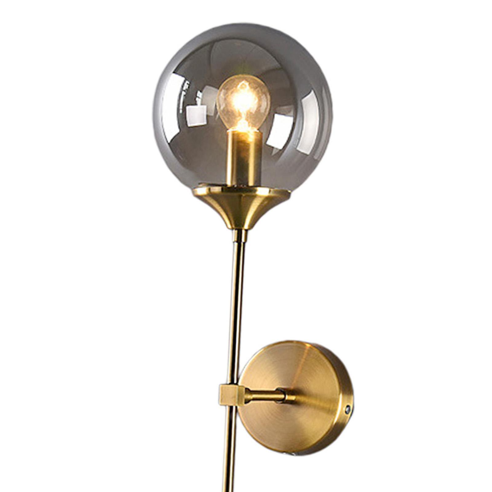 2x Modern Wall Light， E14 Glass Ball Wall Lamp， Led For Bedroom， Aisle， Living Room， Kitchen， Hallway， Restaurant， Hotel