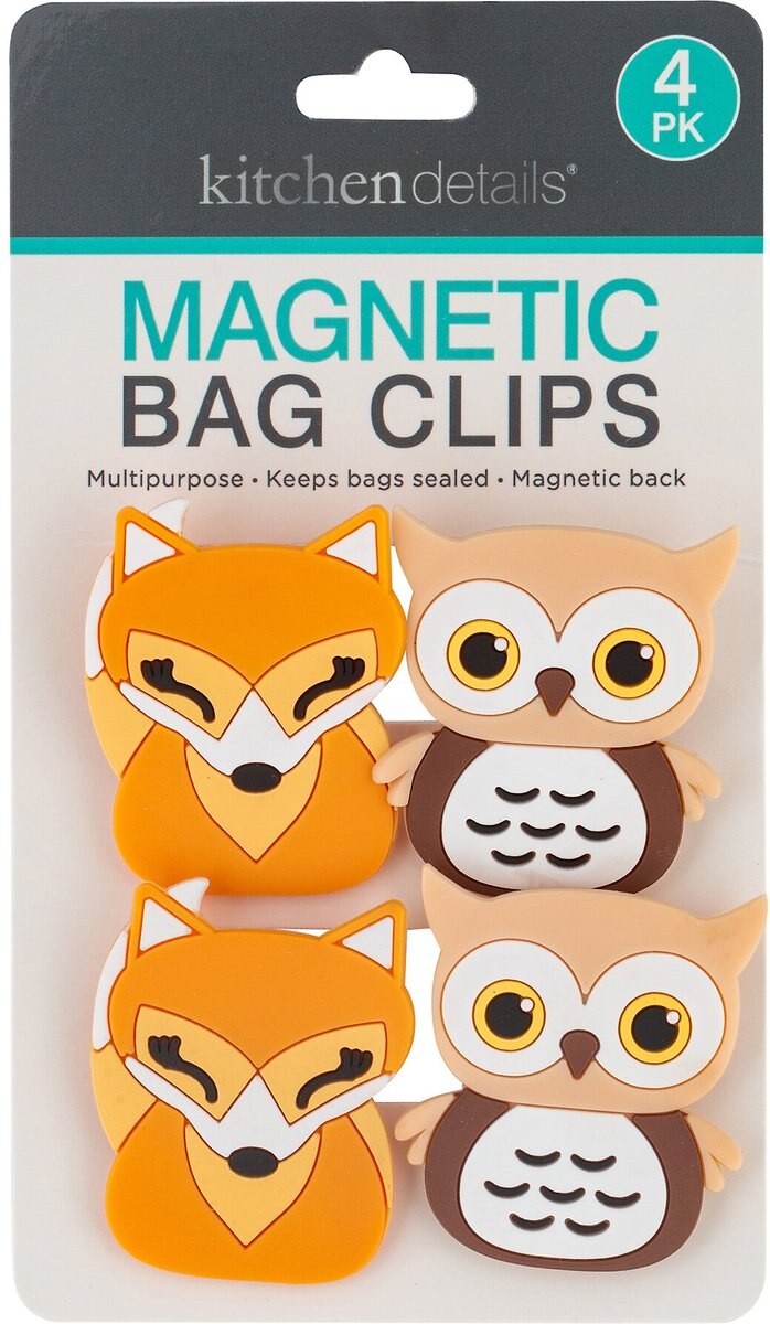 Kitchen Details 4 Pack Magnetic Multi Purpose Assorted Animals Clips， 4 count