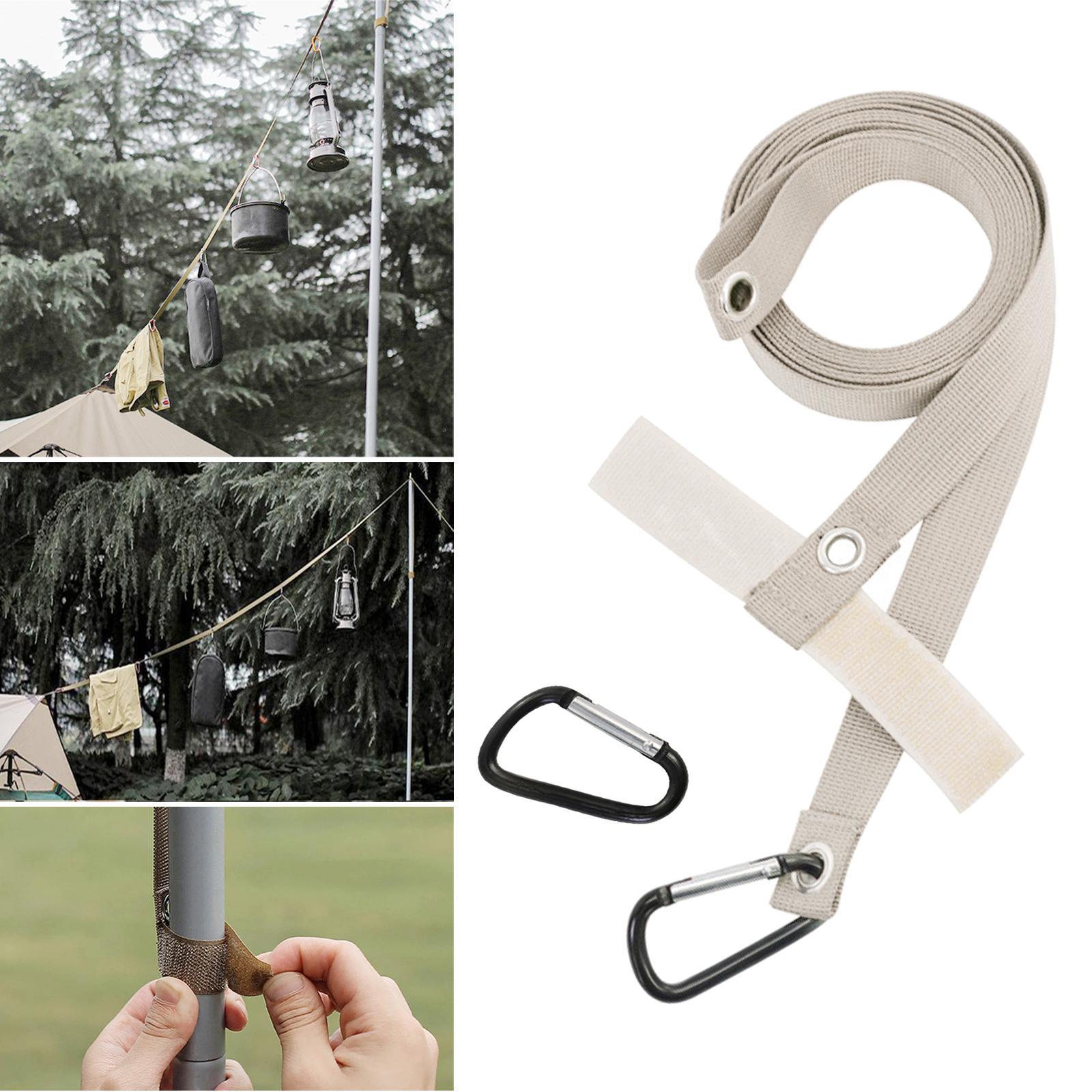 Tent Awning Extension Belt Lanyard Rope Clothesline Hang Cord Camping Canopy Khaki