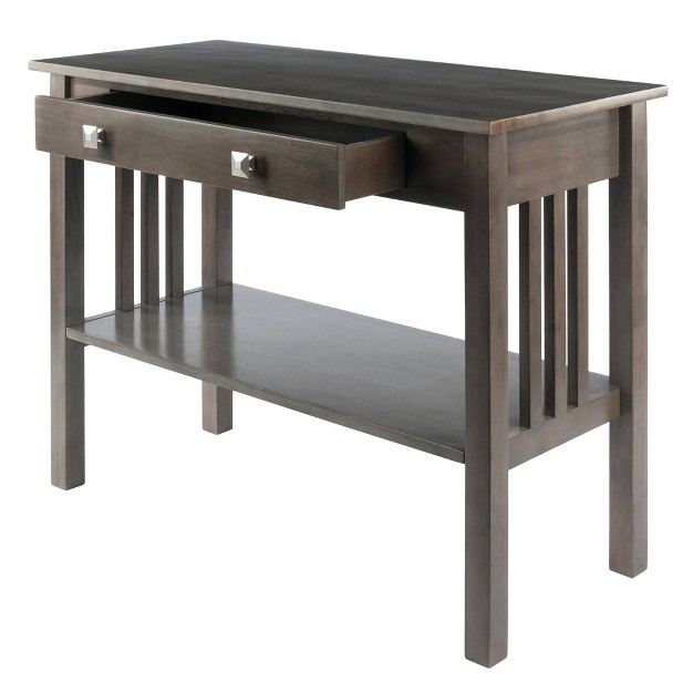 Stafford Console Hall Table Oyster Gray Winsome