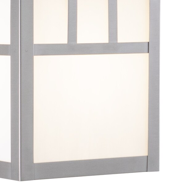 Mission Stainless Steel 1 Light Rectangle Outdoor Wall Lantern White Glass - 7-in W x 9-in H x 9.25-in D Shopping - The Best Deals on Outdoor Wall Lanterns | 26685314