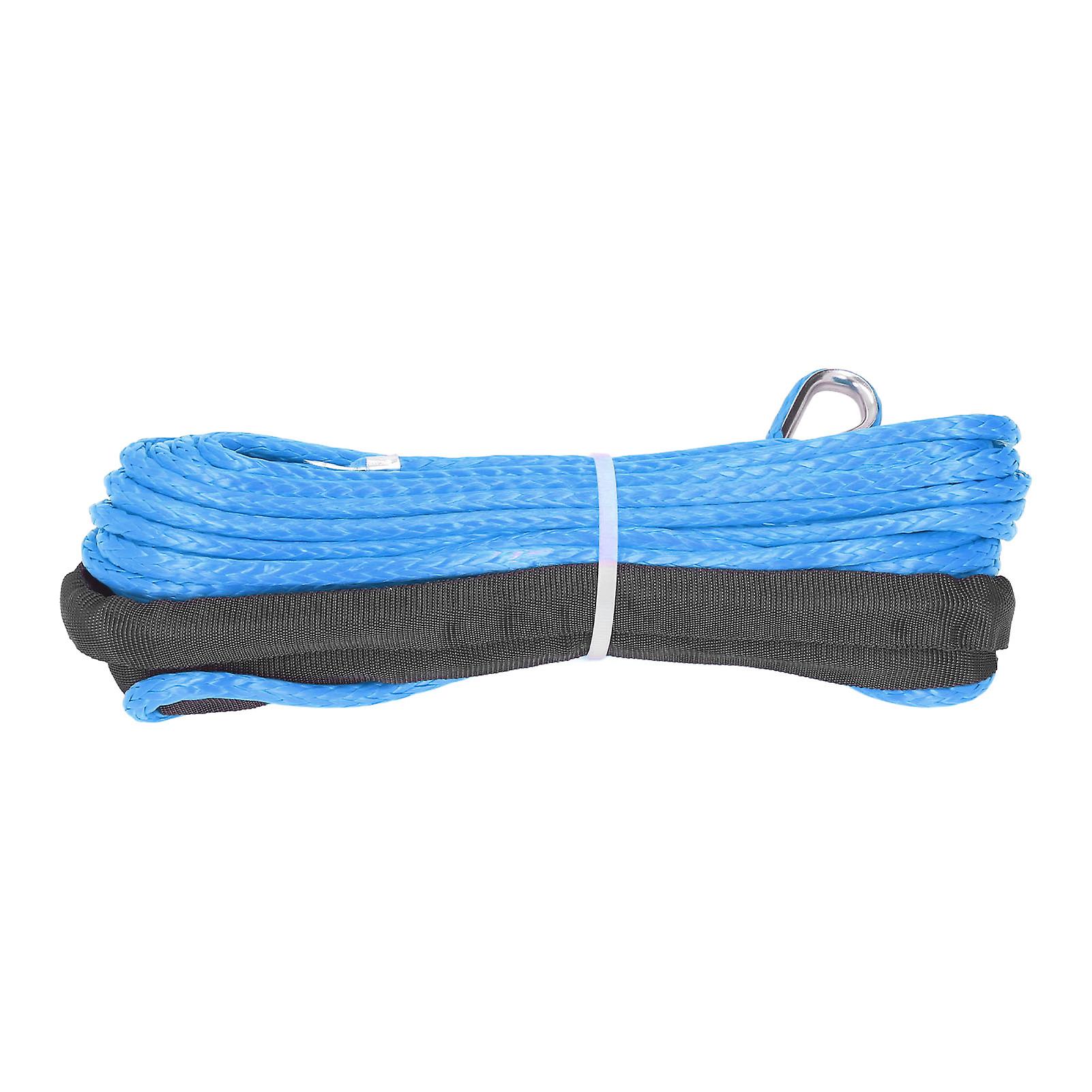 Winch Cable 4.8mmx15m Synthetic Fiber 5500lbs Breaking Strength Waterproof For Atv Utv Trailerblue