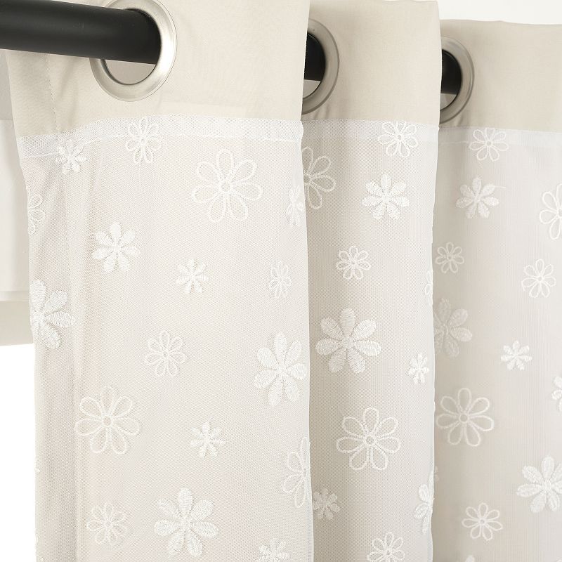 Lush Decor Dylin Flower Embroidery Window Curtain Panel