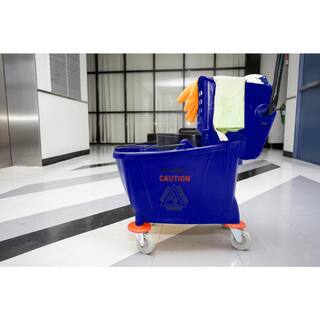 Alpine Industries 36 Qt. Mop Bucket with Side Press Wringer in Blue 462-BLU