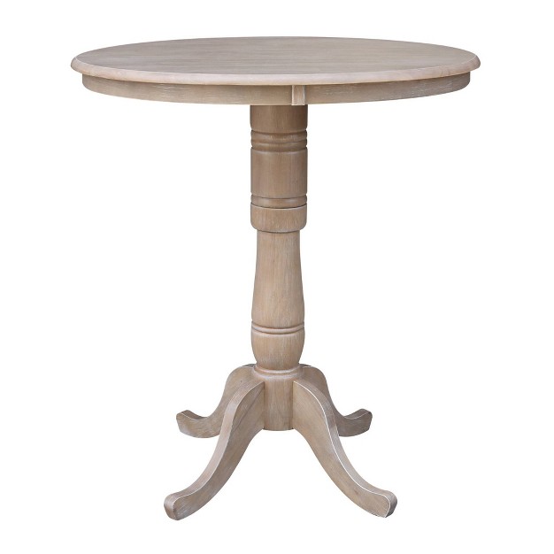 Alfred Round Pedestal Bar Height Table With 2 Stools Dining Sets Natural International Concepts