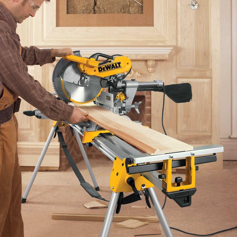 DEWALT 15 Amp Corded 12 in. Double Bevel Sliding Compound Miter Saw, Blade Wrench and Material Clamp DWS779