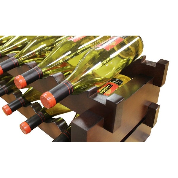 12 Bottle， 2 x 6 Bottle Modular Wine Rack， Stained