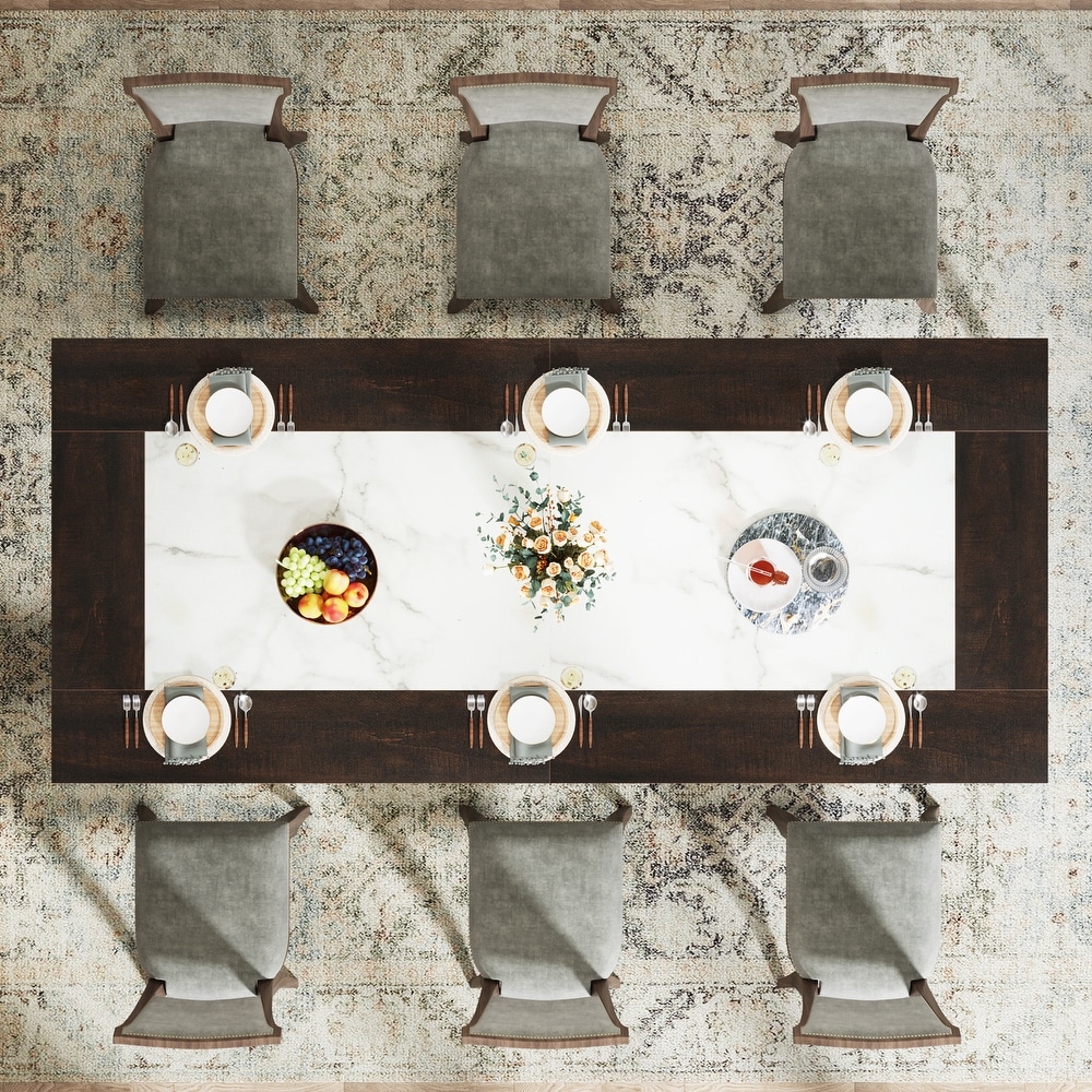 Modern 79 Inch Dining Table for 8 10 People