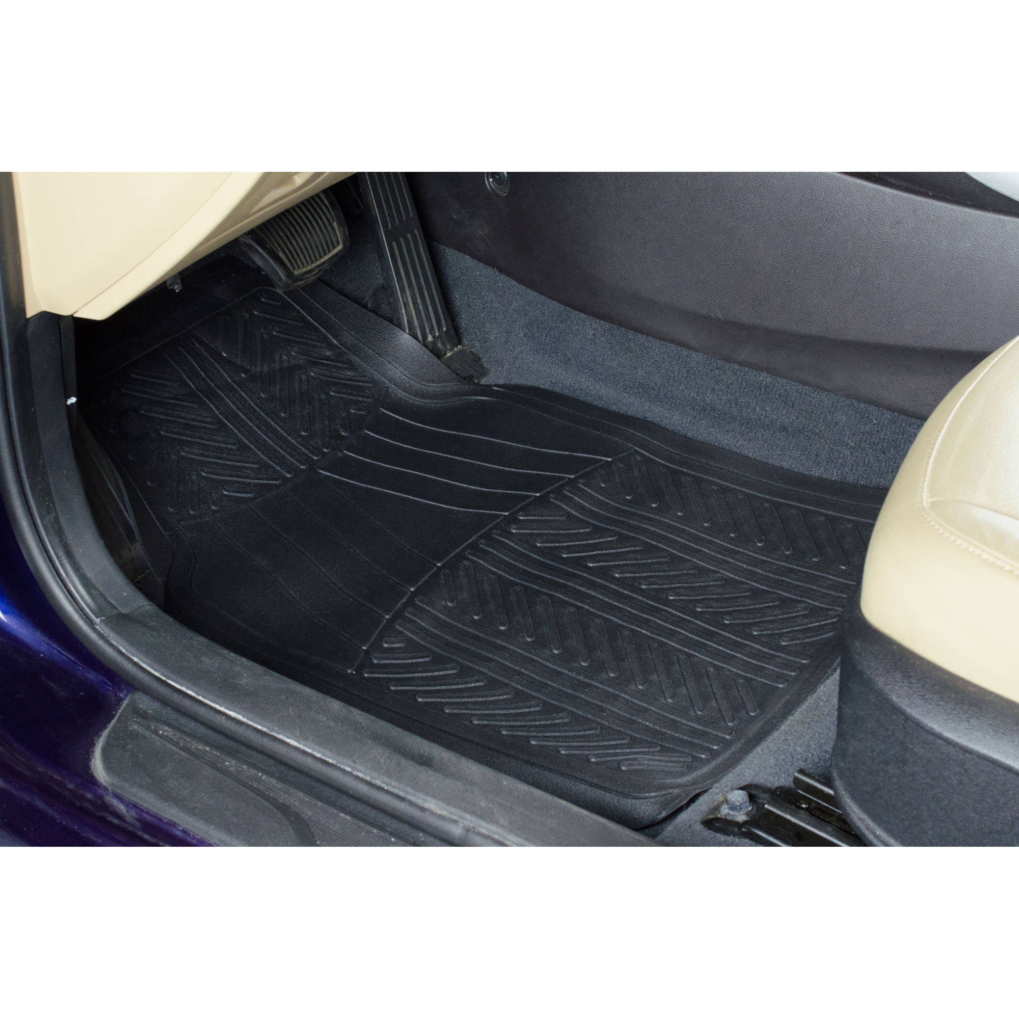 Unique Accessories 78911 Rubber Floor Mat- Black - 4 Piece