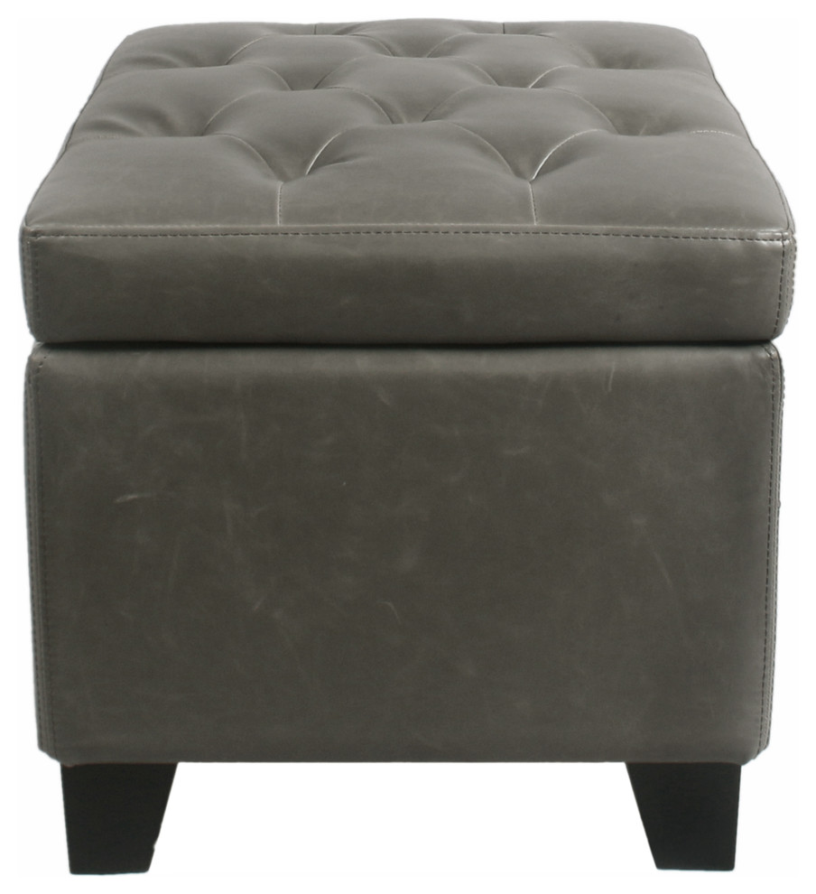 Julian Rectangular Bonded Leather Storage Ottoman   Transitional   Footstools And Ottomans   by New Pacific Direct Inc.  Houzz