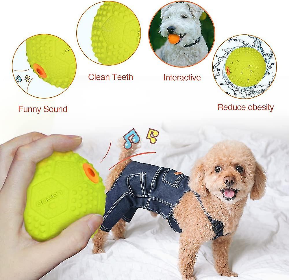 Squeaky Dog Ball， Indestructible Dog Toy， Rubber Dog Ball， Floating On Dog Toy For S， Medium And Lar Dogs (5cm， )