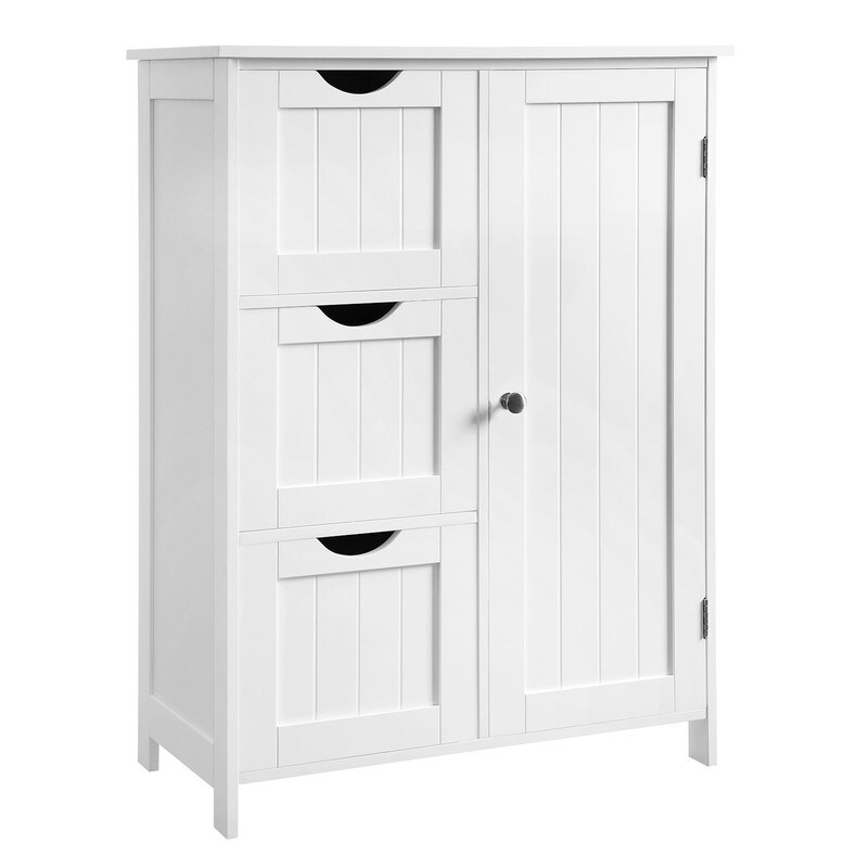 Bathroom floor cabinet with 3 drawers  living room  bedroom  bathroom shelf organizer