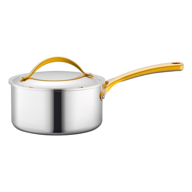 Nutrichef 1 5 Quart Sauce Pot Kitchen Cookware W Interior Coated Prestige Ceramic Non stick Coating