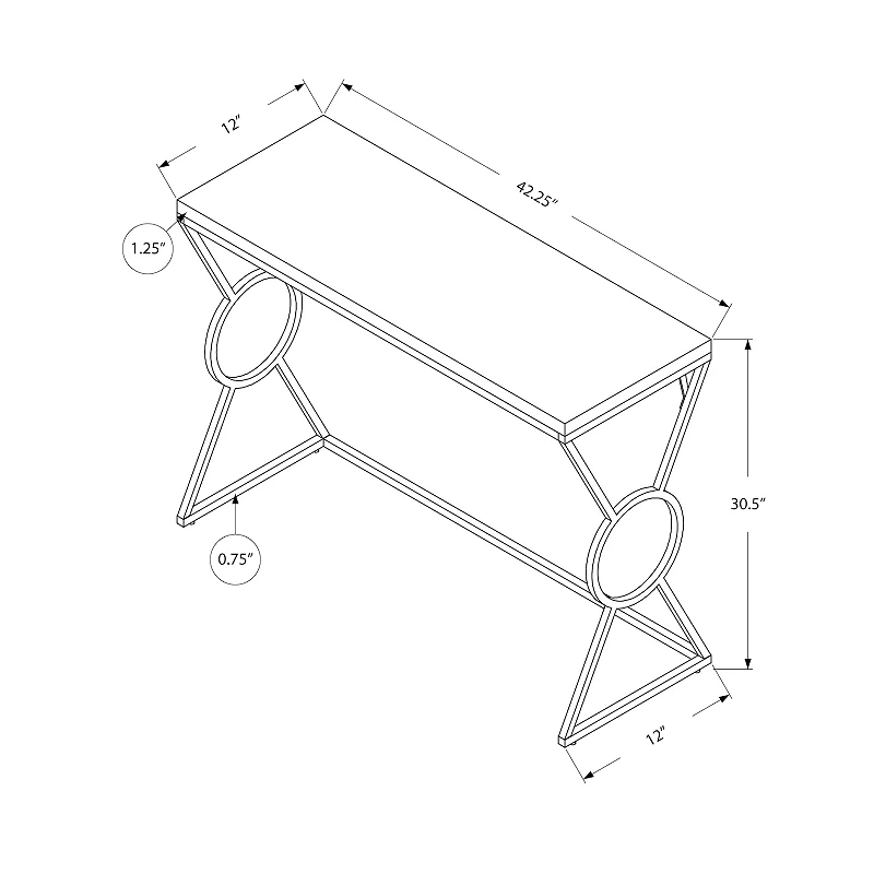 Monarch Contemporary Geometric Entryway Console Table