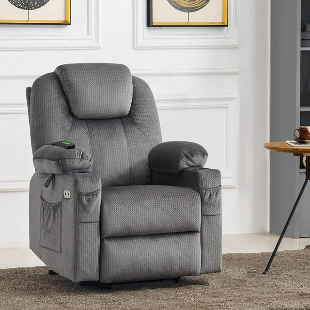 Power Recliner  Comfy Seat With Lumbar Heating  ampFull Body Vibration   Modern   Recliner Chairs   by Declusia  Houzz