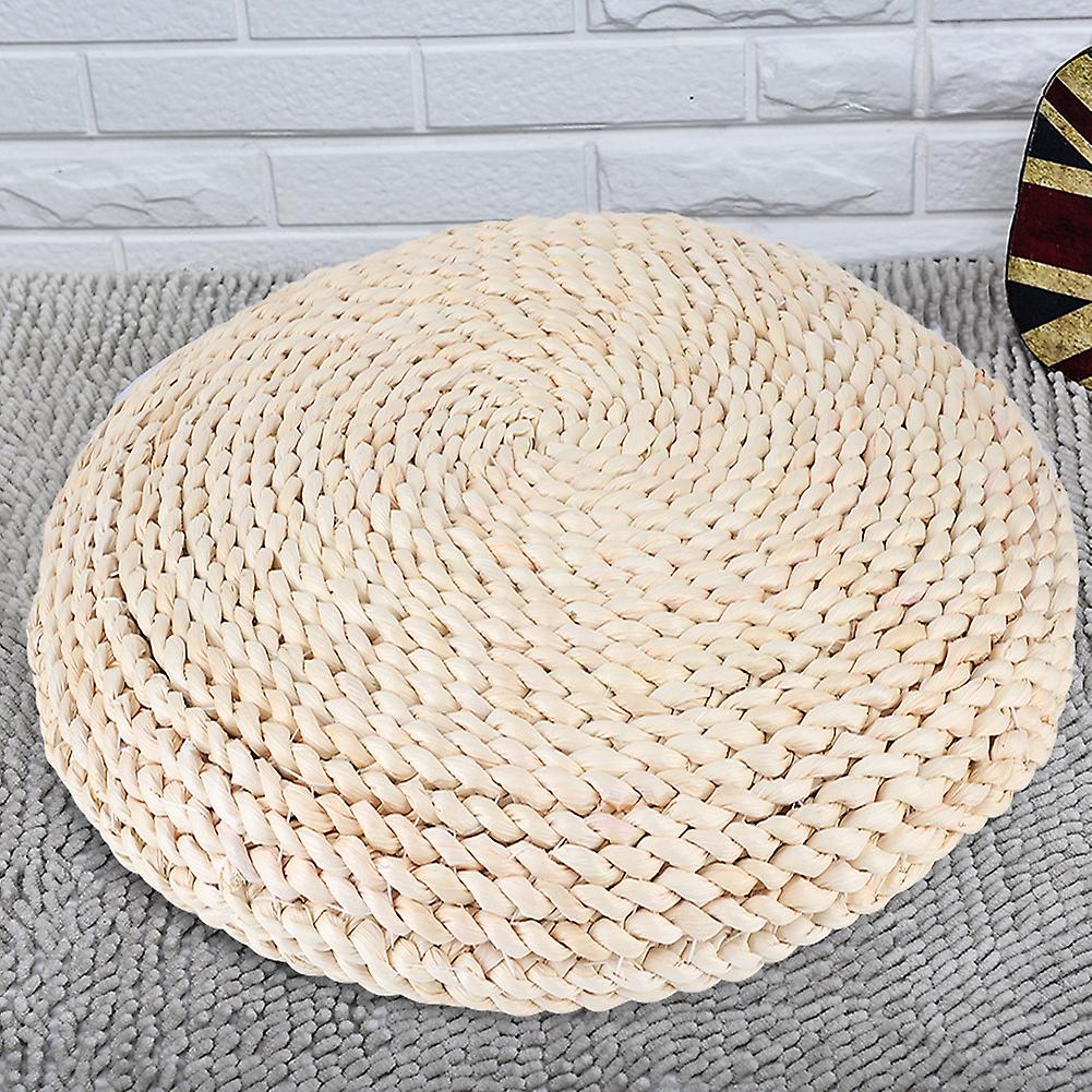 Japanese Style Round Tatami Hand Woven Floor Cushion Floor Pouf Mat For Meditation Yoga