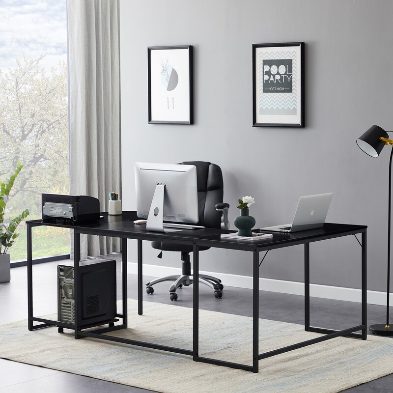 Industrial Style U Shaped Computer Desk  Writing Table Workstation