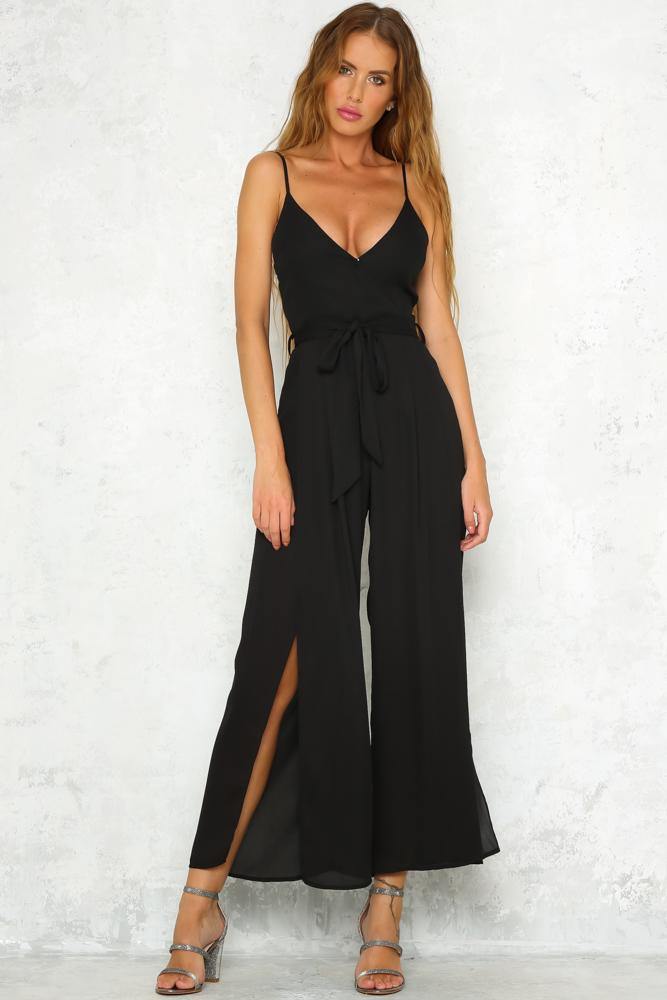 Knock On Wood Jumpsuit Black