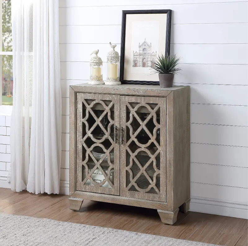 Light Brown Two Door Wine Cabinet