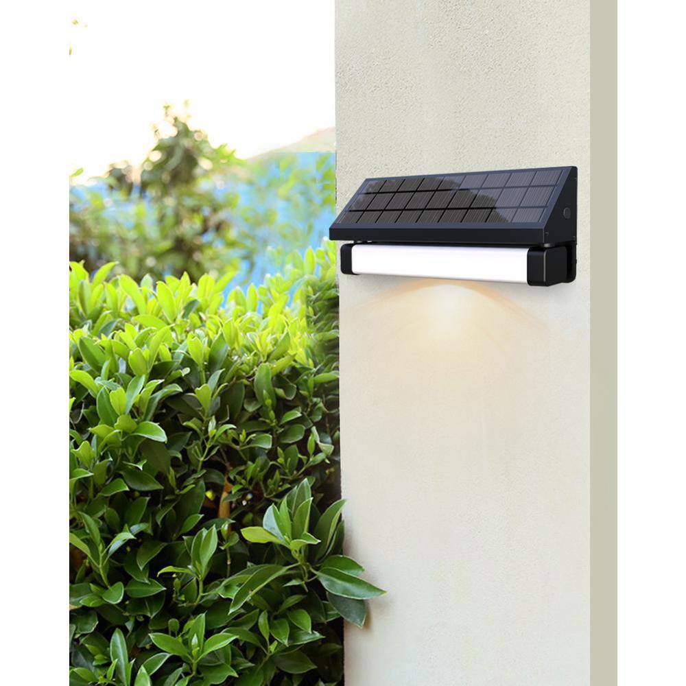 eLEDing Solar 180 Black SMART Sensing Self-Contained Integrated Selectable LED Color Flood Pathway Wall Light EE815WDC