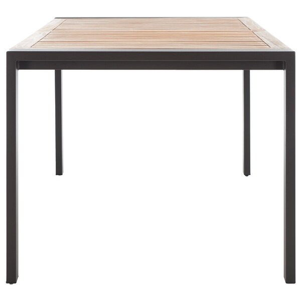 SAFAVIEH Outdoor Guthrie Solid Wood Rectangle Dining Table