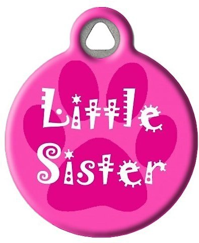 Dog Tag Art Little Sister Personalized Dog and Cat ID Tag