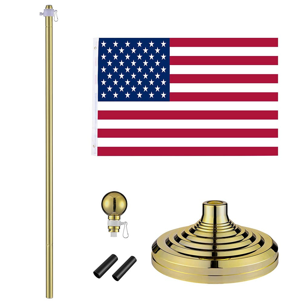 Yescom 8' Indoor Flagpole with Stand US Flag