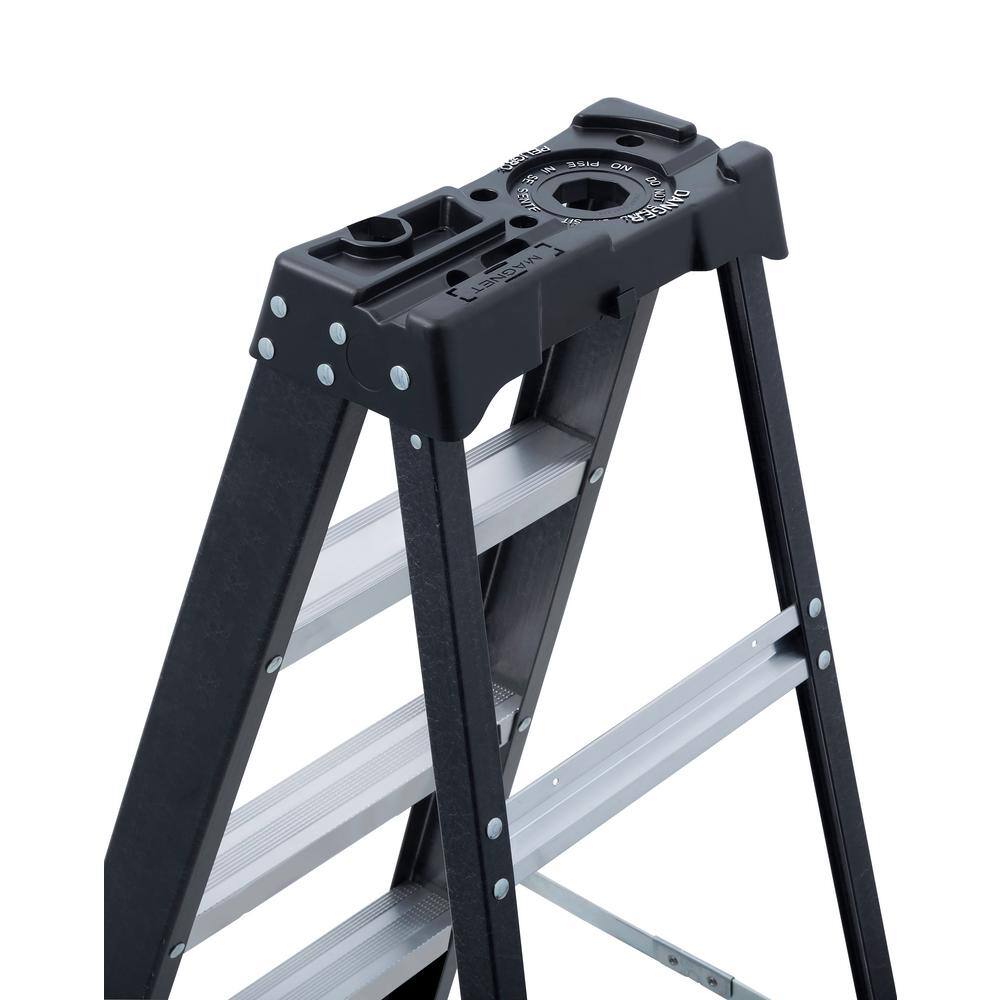 DW 6 ft. Fiberglass Step Ladder 10.4 ft. Reach Height Type 1 - 250 lbs. Expanded Work Step and Impact Absorption System DXL3110-06