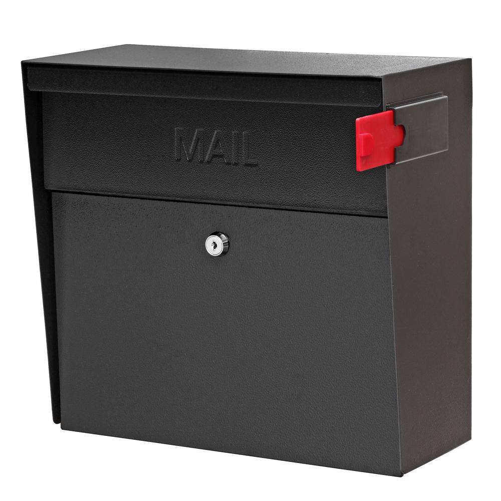 Mail Boss Metro Locking Wall-Mount Mailbox with High Security Reinforced Patented Locking System Black 7162