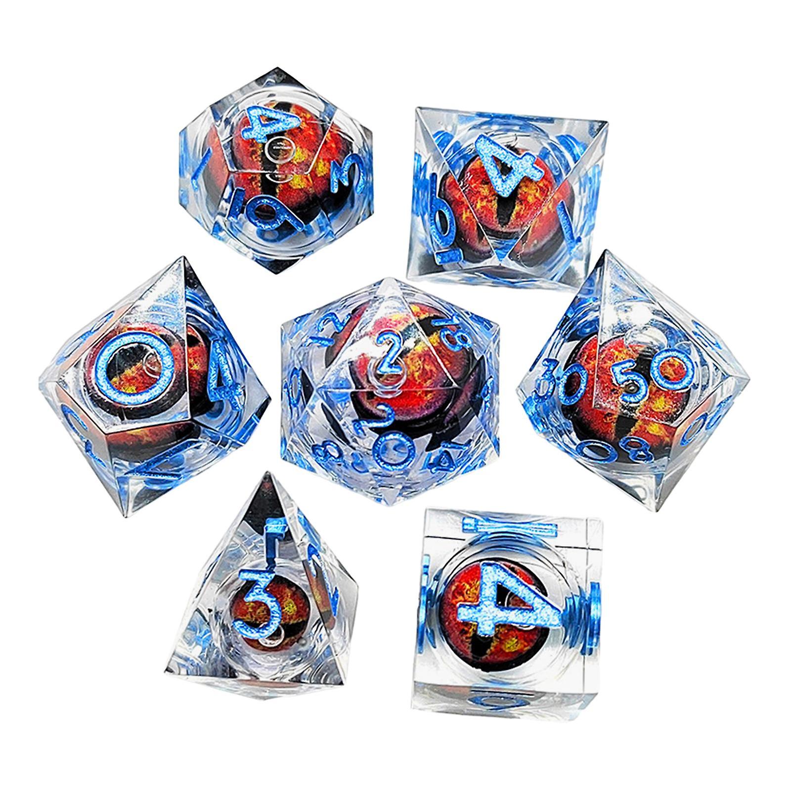 Polyhedral Eye Game Dice 7 Pieces Set Accessory For Teaching Projects Style B