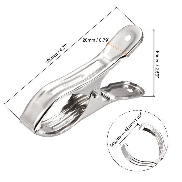 120mm Tablecloth Clips for Fixing Table Cloth Hanging Clothes， 16Pcs - Silver Tone