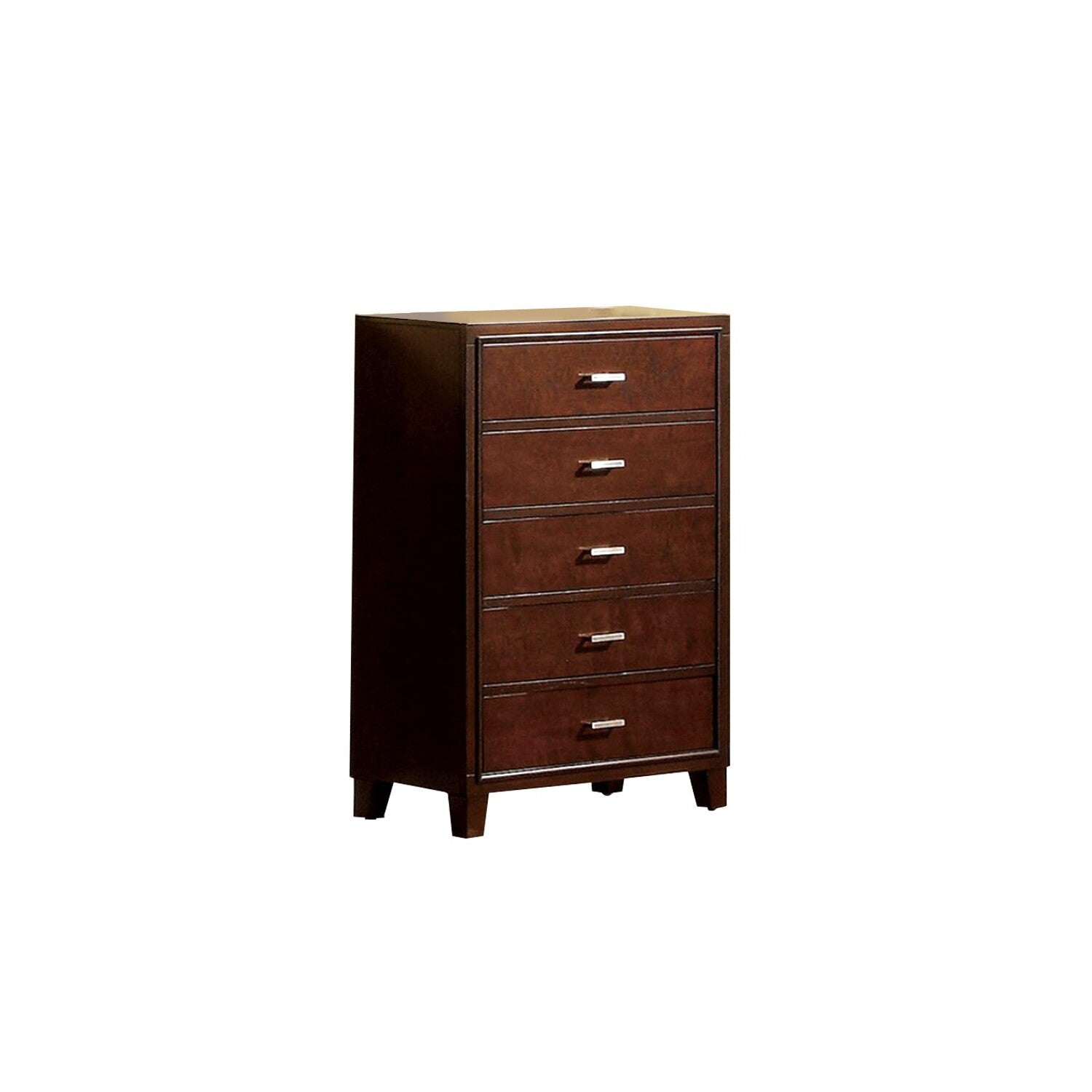 Wooden Utility Chest With Tapered Legs, Brown Cherry