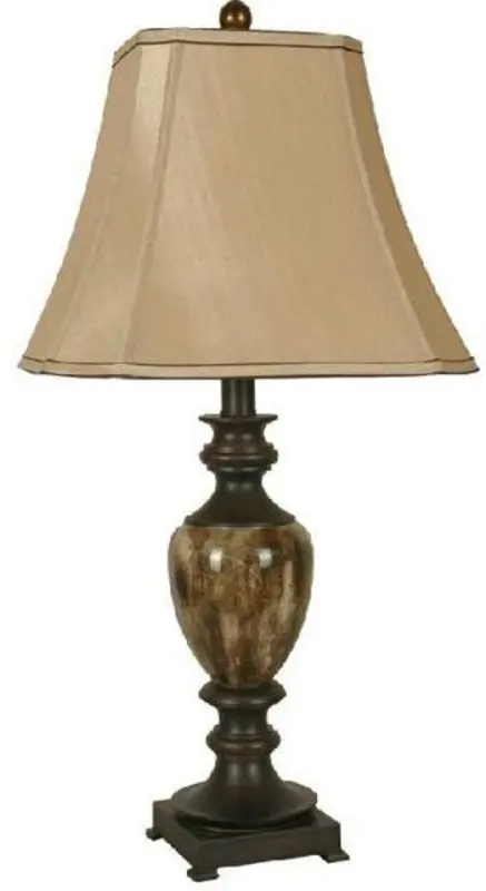 Faux Marble Bronze Table Lamp