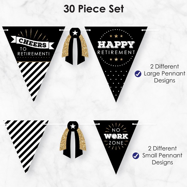 Big Dot Of Happiness Happy Retirement Diy Retirement Party Pennant Garland Decoration Triangle Banner 30 Pieces