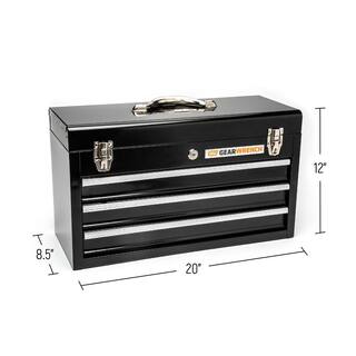 GEARWRENCH 20 in. Black Powder Coated Steel 3-Drawer Portable Locking Tool Box 83151