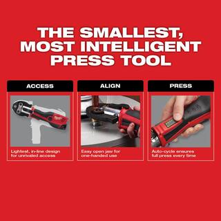 MW M12 12-Volt Lithium-Ion Force Logic Cordless Press Tool Kit with 1 in. Iron Pipe Jaw (4-Jaws Included) 2473-22-49-16-2452B