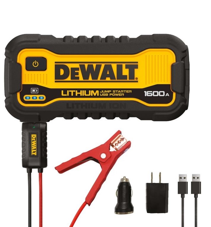 DeWalt 1600 Peak Amp Lithium Jump Starter with USB Power Bank DXAELJ16