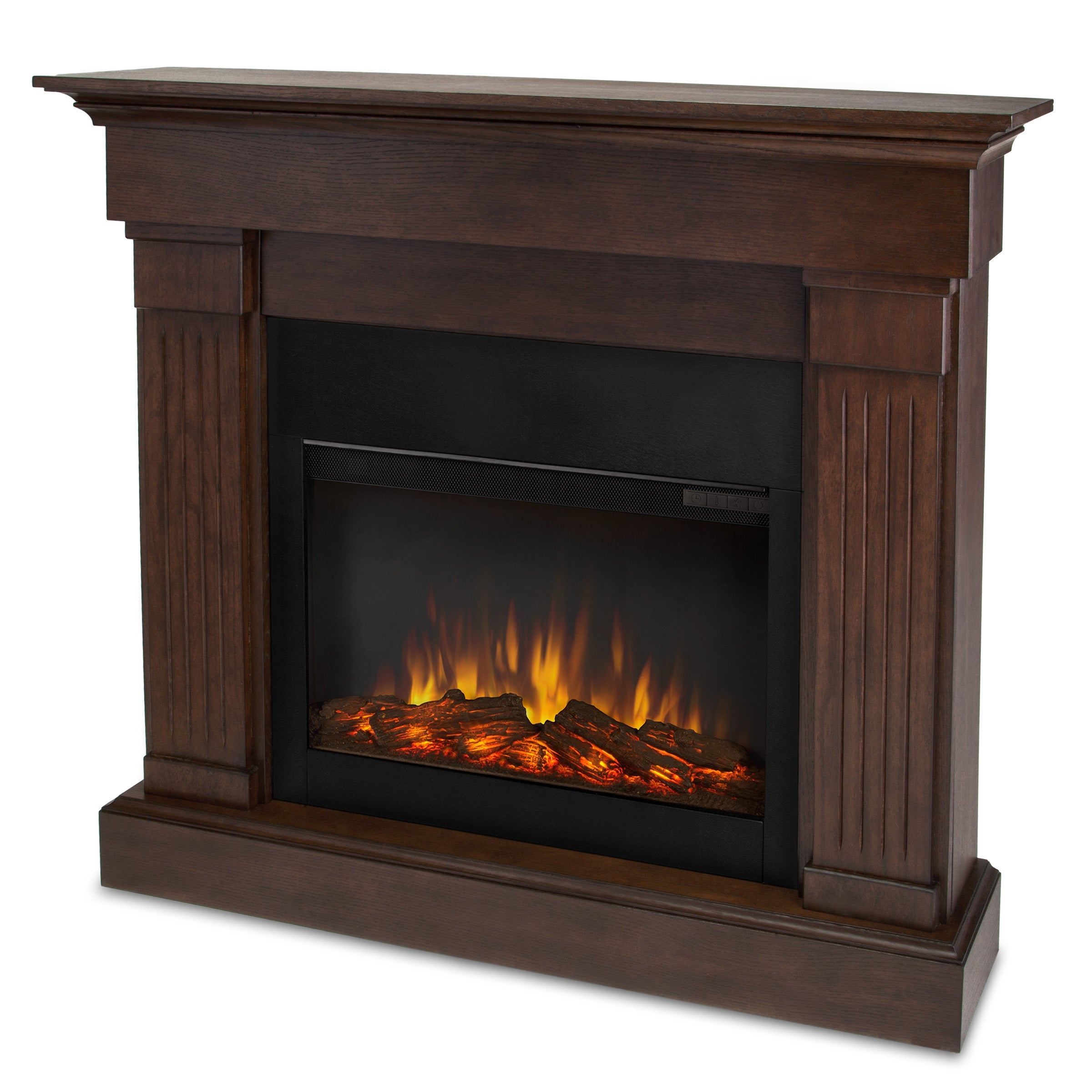 Real Flame Crawford Electric Slim Line Fireplace in Chestnut Oak