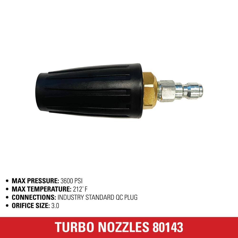 SIMPSON Universal Turbo Nozzle with QC Connections for HotCold Water 3600 PSI Pressure Washers 80143