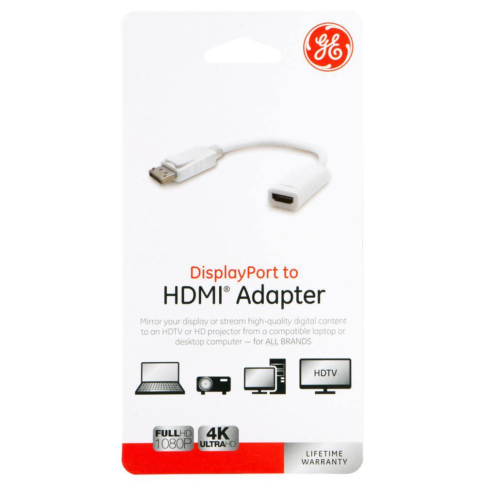 GE Display Port to 4K HDMI 2.0 Female Adapter Full HD 1080P 4K Ultra HD 37537