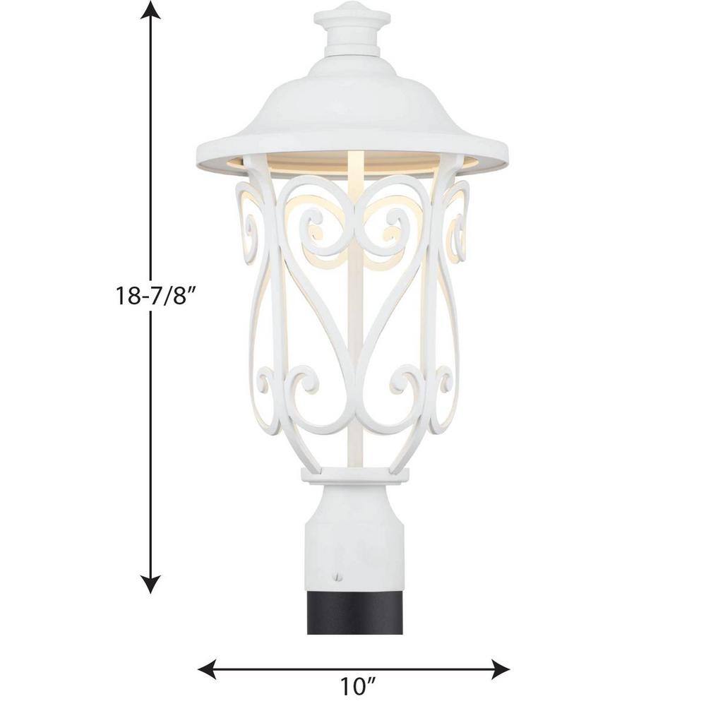 Progress Lighting Leawood LED Collection 1-Light White Transitional Outdoor Post Lantern Light P540037-030-30