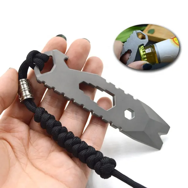 High Strength Customized Titanium Pry Bar EDC Multi Tools Survival Bottle Opener