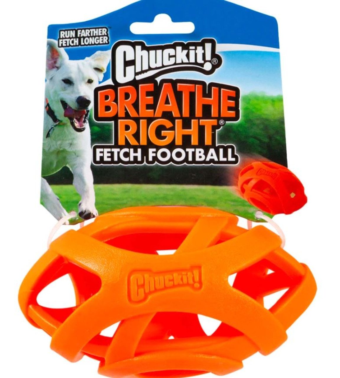 Chuckit! Breathe Right Fetch Football Dog Toy， Orange