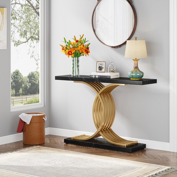 Entryway Hallway Console Table with Metal Frame