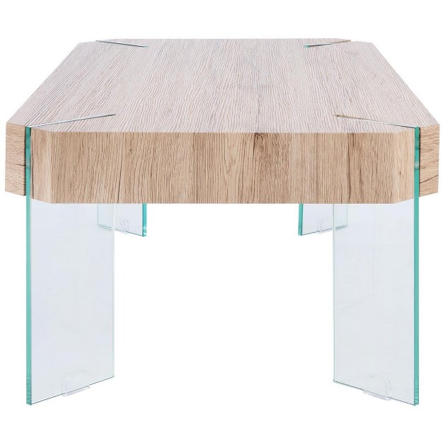 Katelyn Coffee Table Natural glass Legs Safavieh