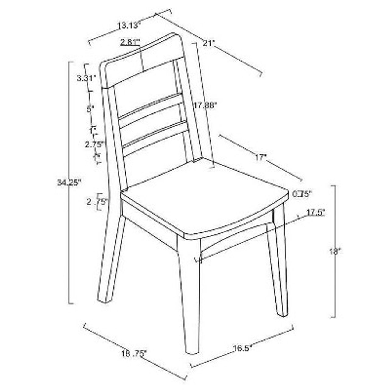 2pk Wood Ladder Back Dining Chair Set - Natural - Hearth and Hand with Magnolia