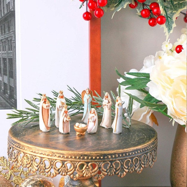 Faithful Finds 8 Pieces Mini Nativity Scene Figurines Religious Christmas Decorations 2 Inches