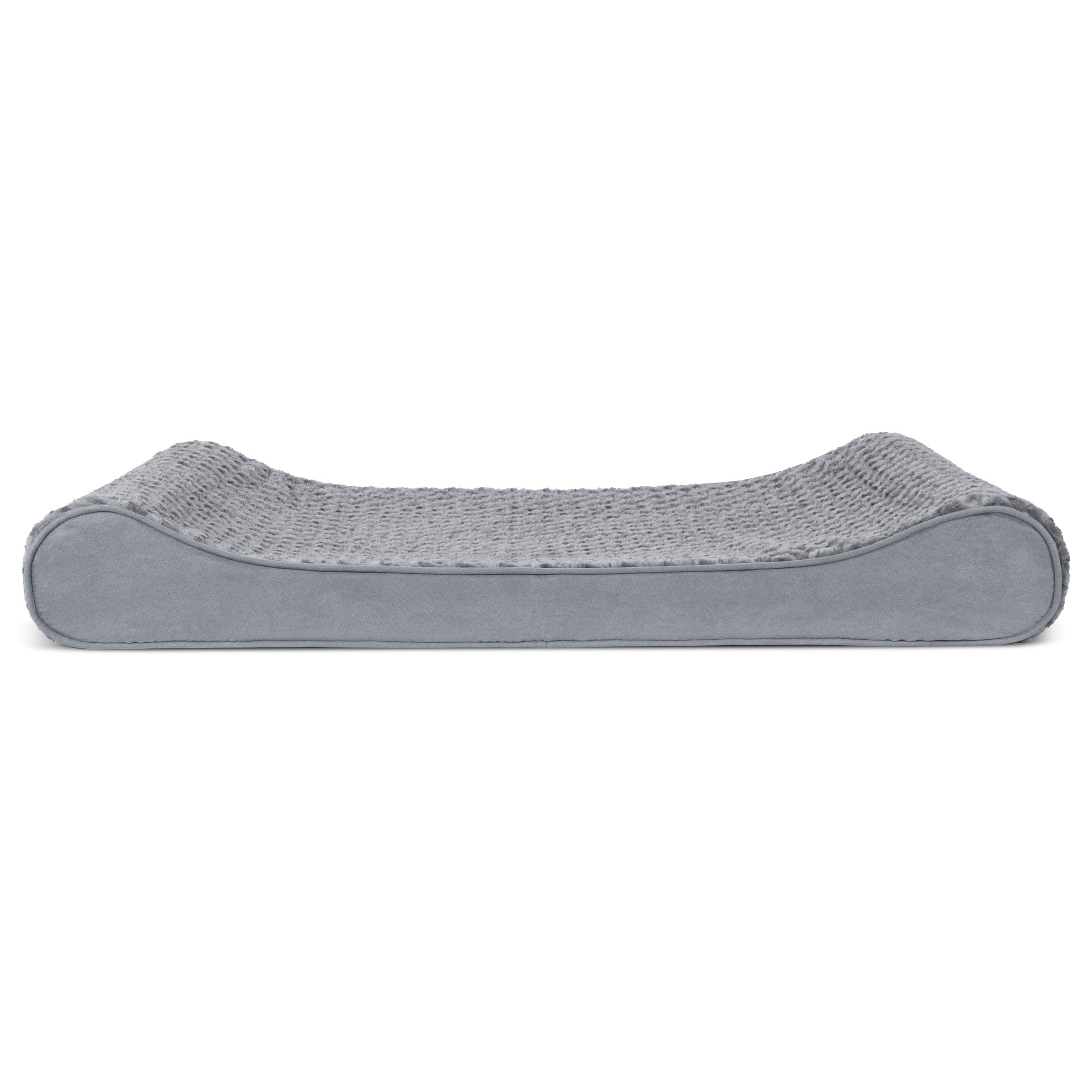 FurHaven Pet Dog Bed | Orthopedic Ultra Plush Luxe Lounger Pet Bed for Dogs and Cats， Gray， Jumbo