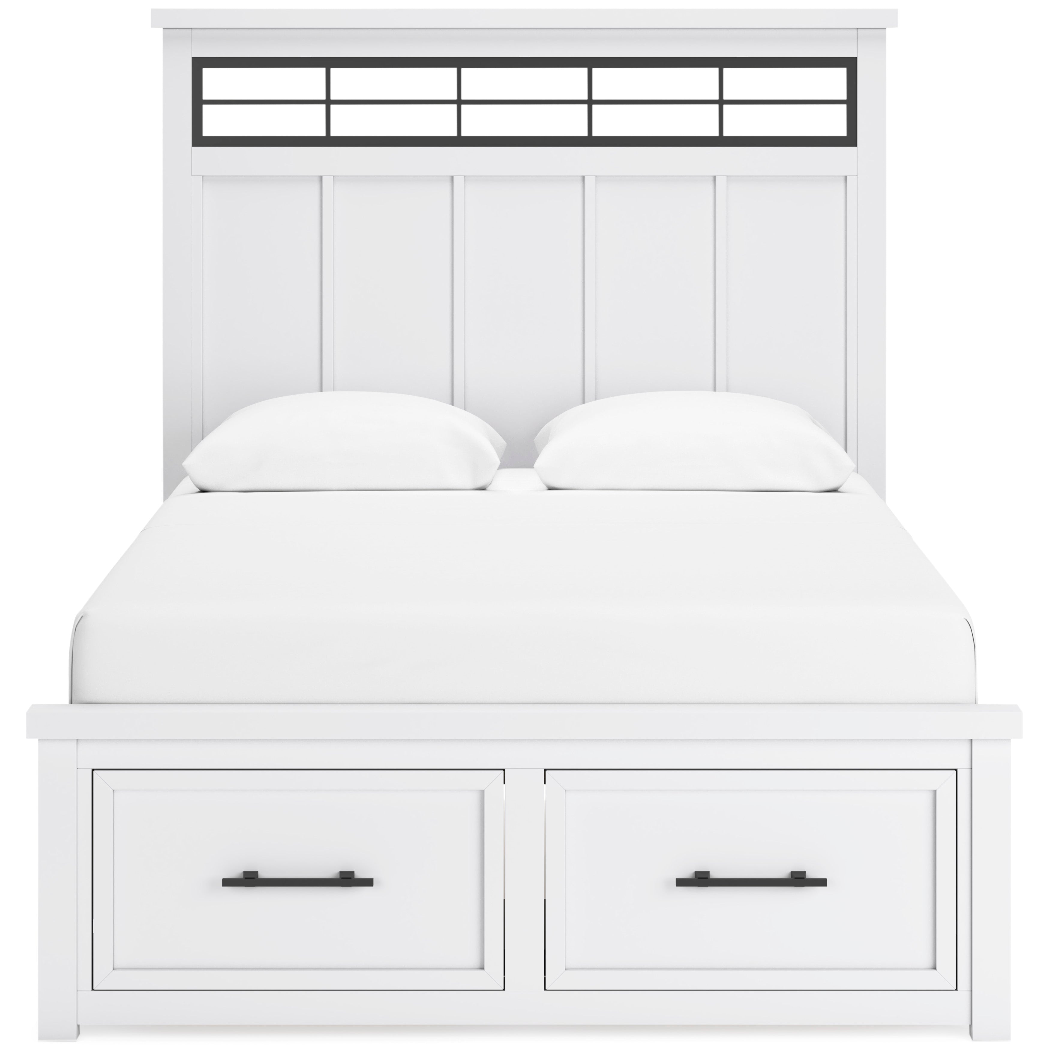 (Online Special Price) Ashbryn White/Natural Queen Panel Storage Bed